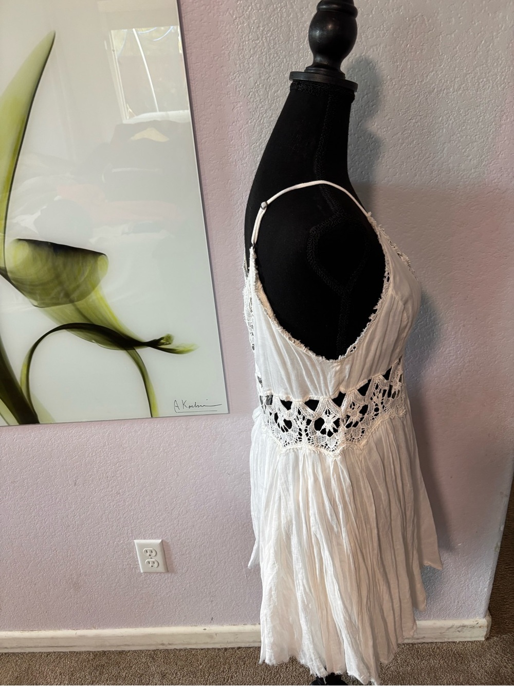 Free People one white boho dress size small - Picture 4 of 7